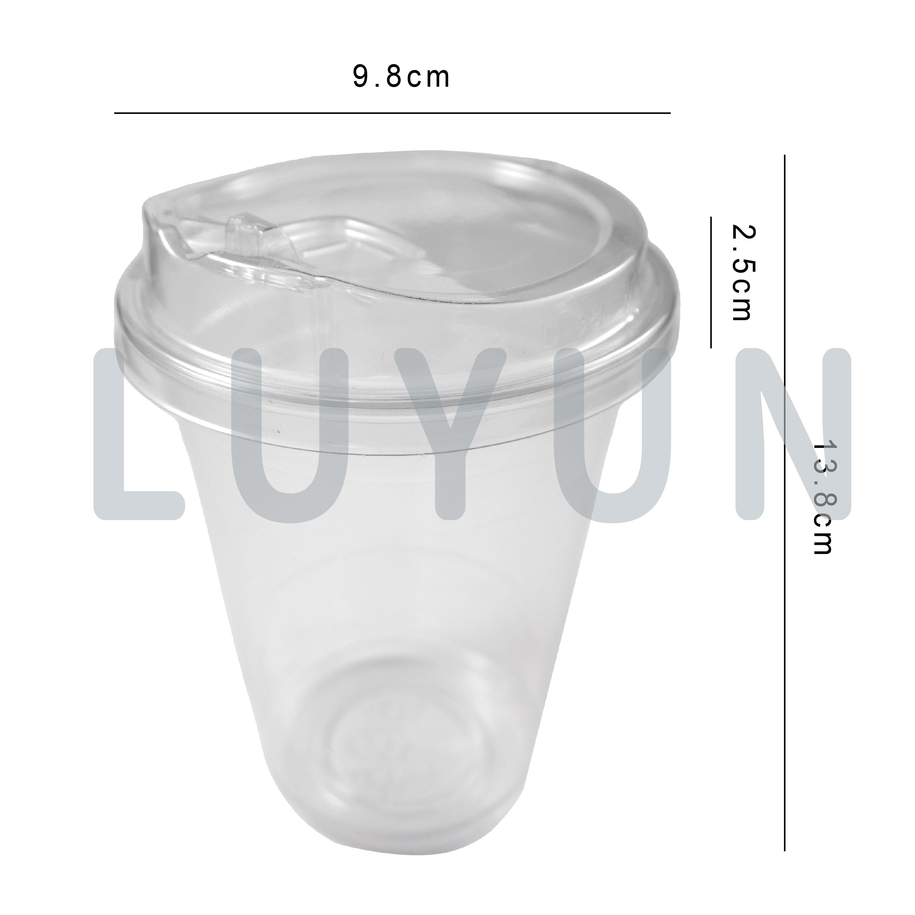 PET16oz+98就口杯蓋】98口徑16oz PET透明杯咖啡杯冰杯1000組